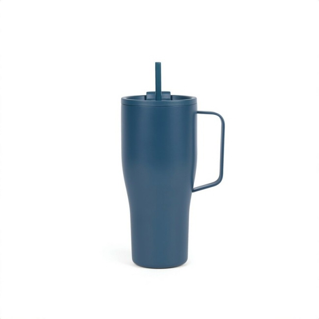 Kubek termiczny VINGA 880 ml z uchem, niebieski