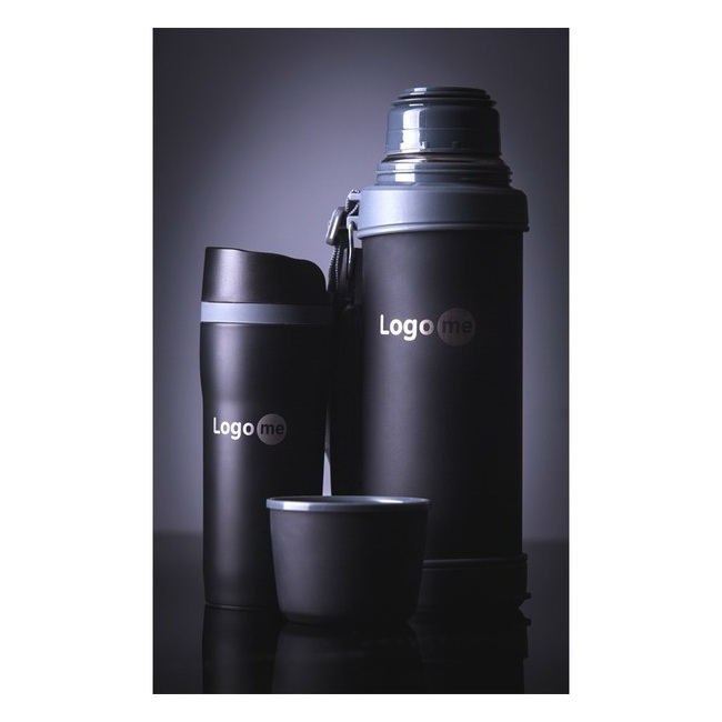 Kubek termiczny Winnipeg 350 ml czarny, stal nierdz.