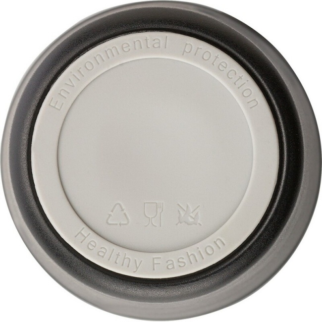 Kubek termiczny z uchem 380 ml, stal nierdzewna, czarny