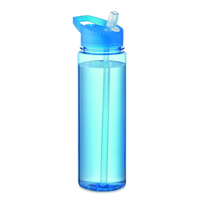 Niebieska butelka Tritan Renew 650 ml z rurką