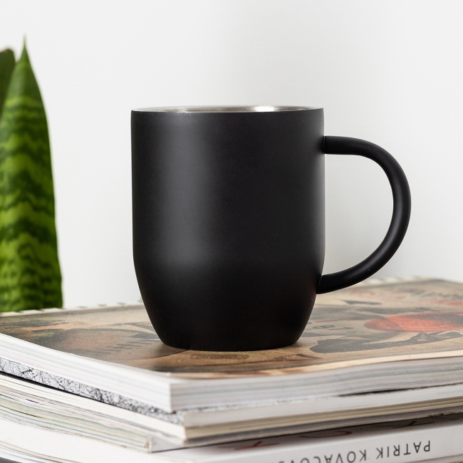 Night Goody kubek stalowy 350 ml czarny z nadrukiem