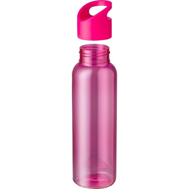 Przezroczysty różowy bidon RPET 500 ml z uchwytem