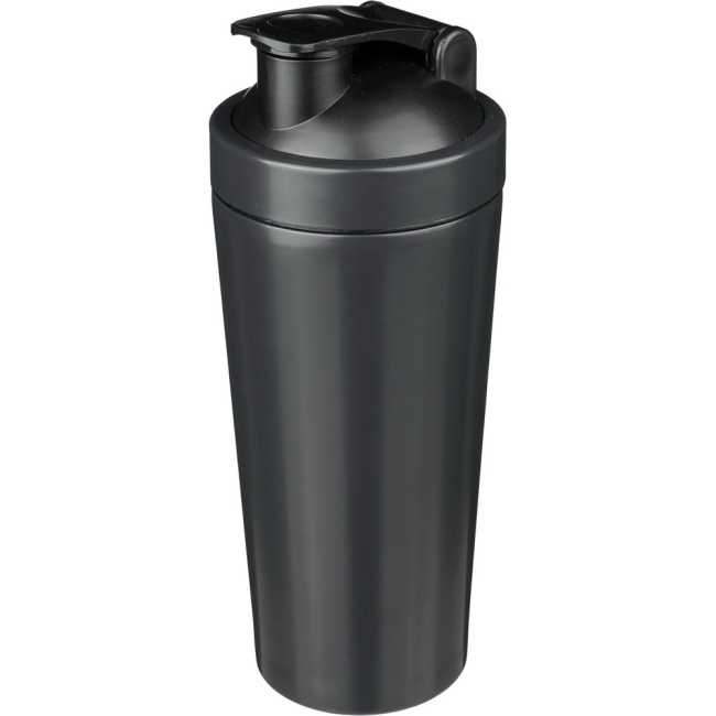 Shaker 750 ml stal czarna z kulką i logo