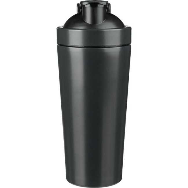 Shaker 750 ml stal czarna z kulką i logo