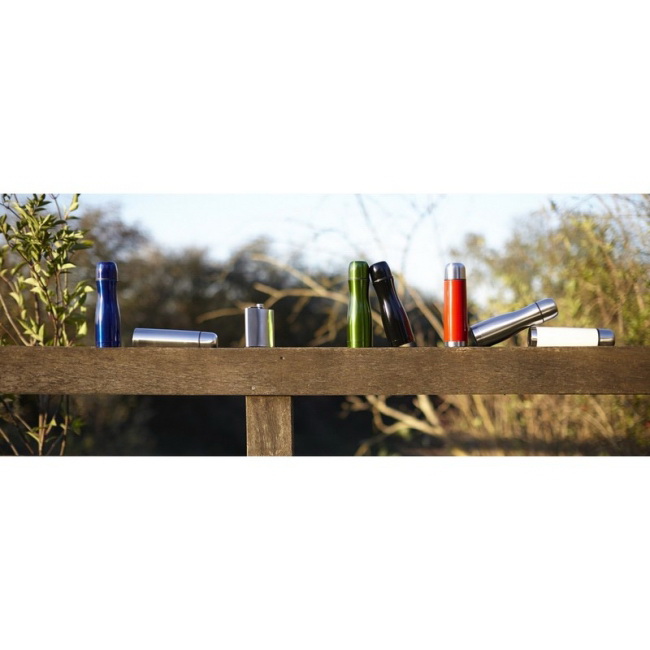 Srebrny termos stalowy 500 ml z logo leakproof