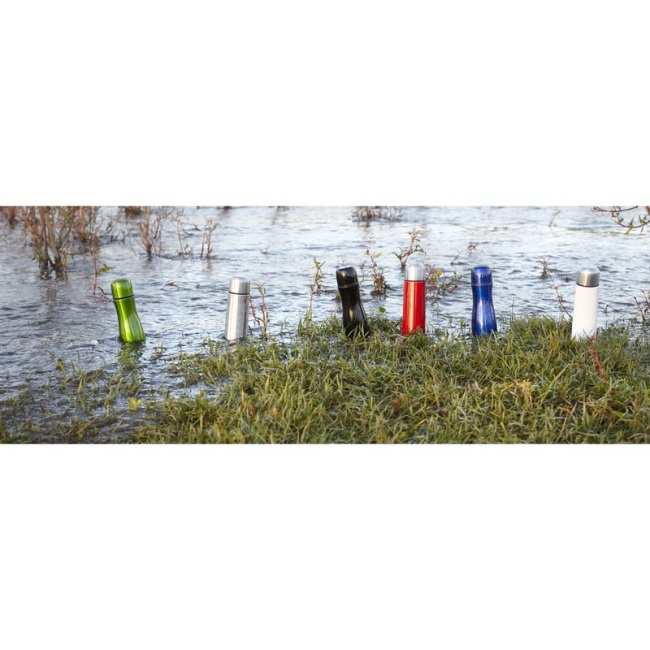 Srebrny termos stalowy 500 ml z logo leakproof