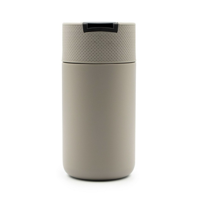 Stal nierdz. kubek termiczny 400ml, szary, logo