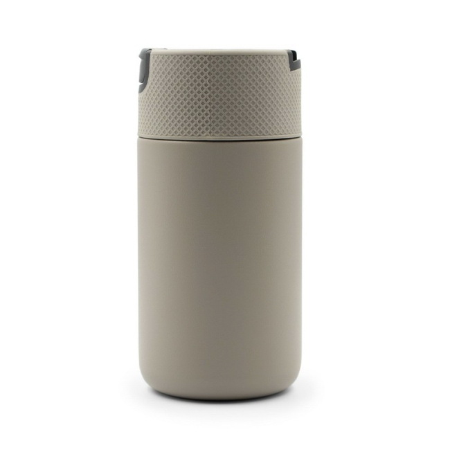 Stal nierdz. kubek termiczny 400ml, szary, logo