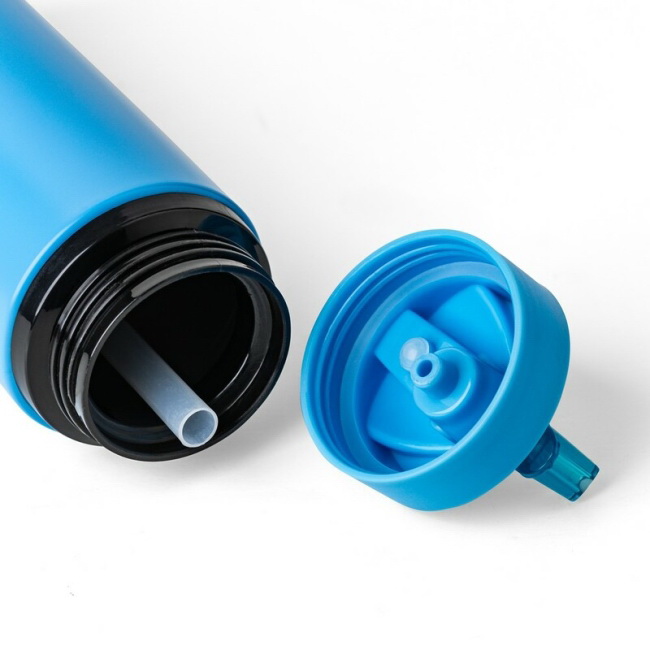 Stalowy bidon 500 ml błękitny z ustnikiem