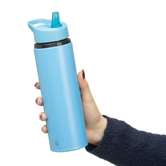 Stalowy bidon 500 ml błękitny z ustnikiem