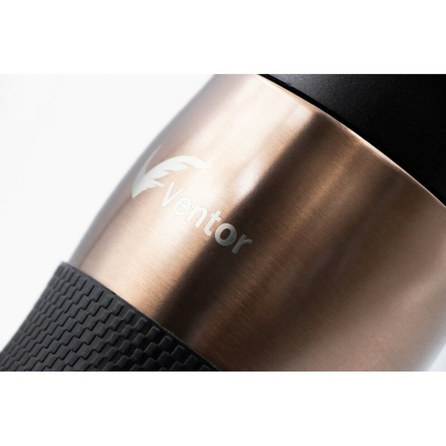 Stalowy kubek termiczny 375 ml z uchwytem, brąz