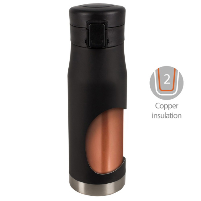 Stalowy kubek termiczny 600 ml Mauro Conti czarny