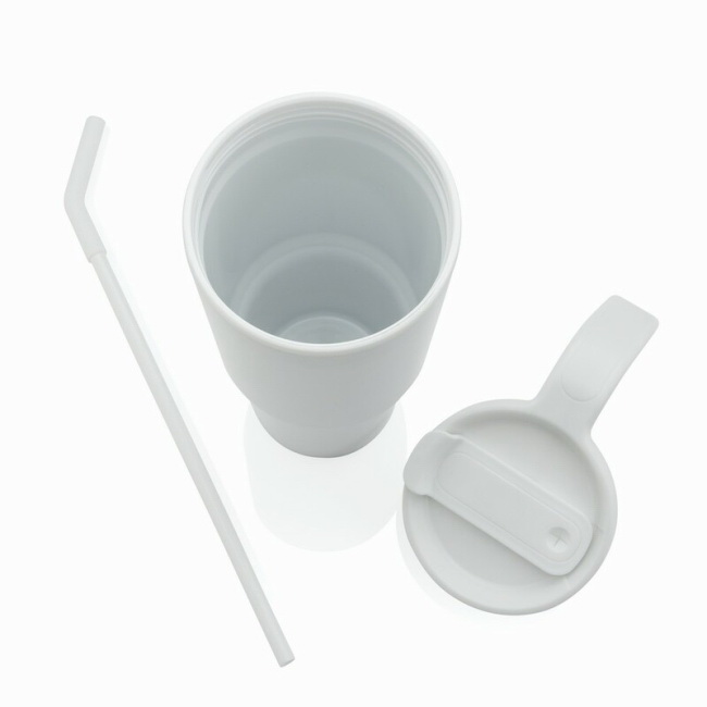 Stalowy kubek termiczny 900 ml, biały z uchem