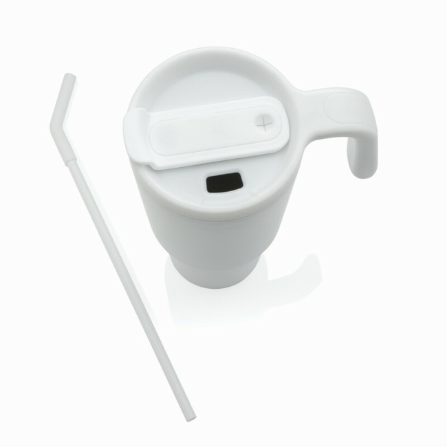 Stalowy kubek termiczny 900 ml, biały z uchem