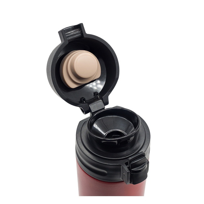 Stalowy kubek termiczny Olten 400 ml, czerwony