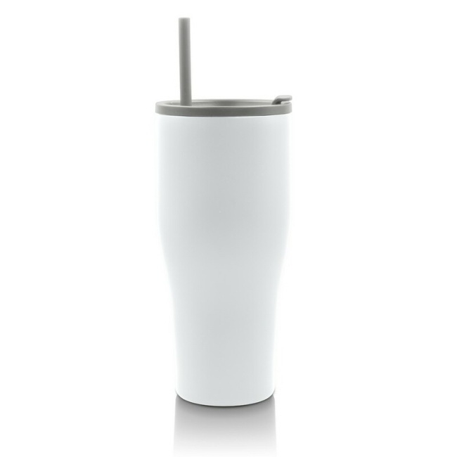 Szary kubek termiczny VINGA Voyager 880 ml z uchem