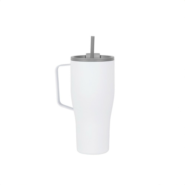 Szary kubek termiczny VINGA Voyager 880 ml z uchem