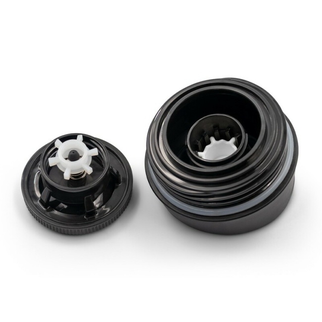 Szczelny kubek termiczny 400 ml, czarny, ceramika