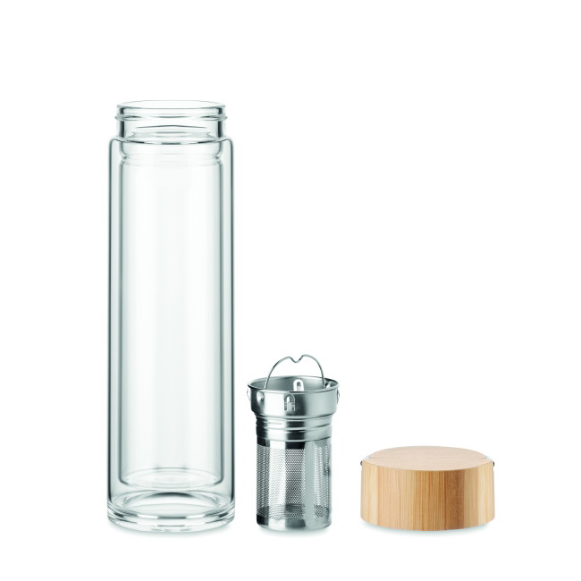 Szklana butelka 400 ml dwuścienna z zaparzaczem