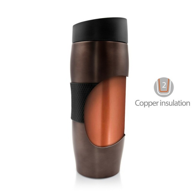 Termokubek 375 ml z uchwytem, stal nierdzewna, burgund