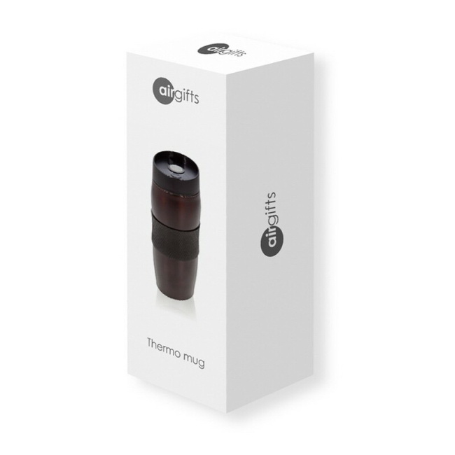 Termokubek 375 ml z uchwytem, stal nierdzewna, burgund