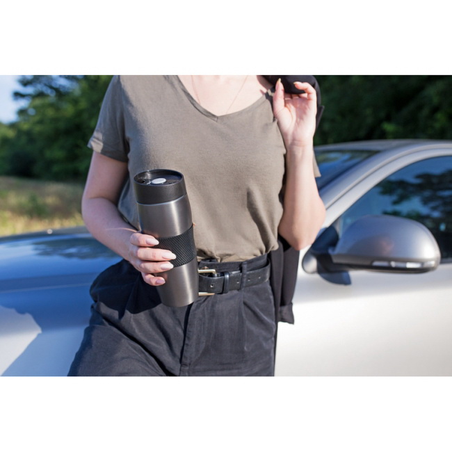 Termokubek 375 ml z uchwytem, stal nierdzewna, burgund