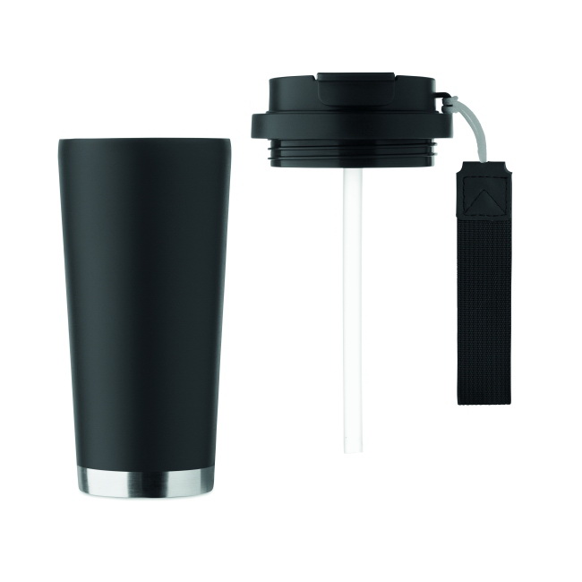 Topaz Large kubek termiczny 500 ml czarny stal nierdz