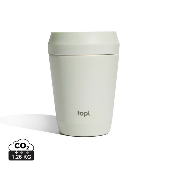 Topl 235 ml – brązowy kubek termiczny ze stali, 360°