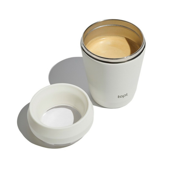 Topl 235 ml – brązowy kubek termiczny ze stali, 360°