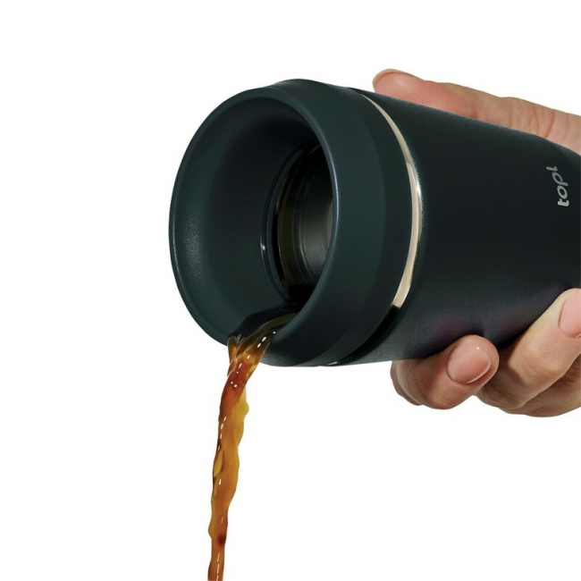 Topl szary kubek termiczny 235 ml, ucho 360°