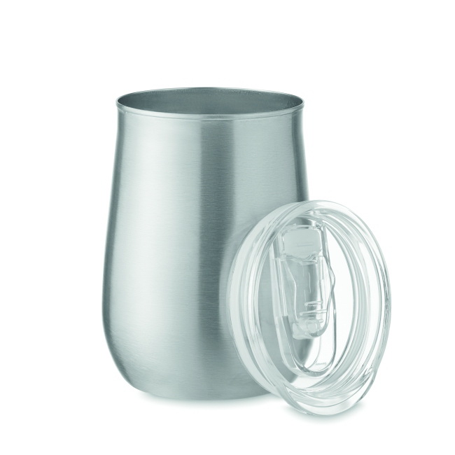 Ursa kubek stalowy 500ml srebrny mat z pokrywką