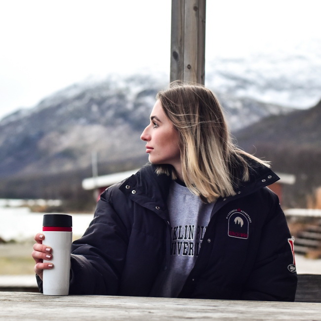 Winnipeg biały kubek termiczny 350 ml, stal nierdzewna