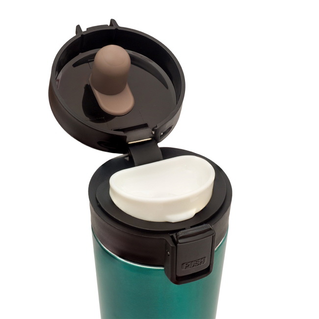 Zielony kubek termiczny 350 ml z blokadą PUSH