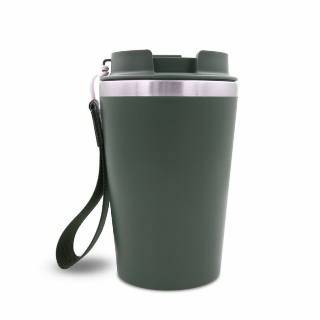 Zielony kubek termiczny 350 ml z grawerem, recykling