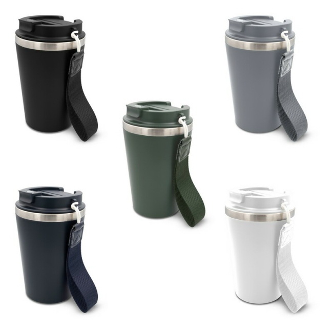 Zielony kubek termiczny 350 ml z grawerem, recykling