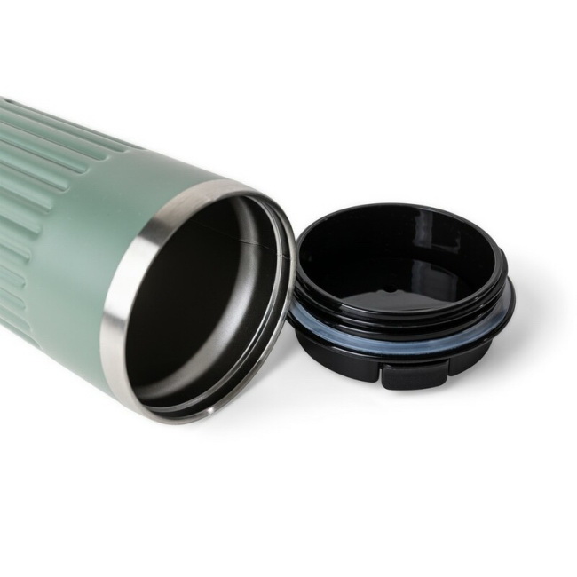 Zielony kubek termiczny 400 ml, stal nierdzewna z logo