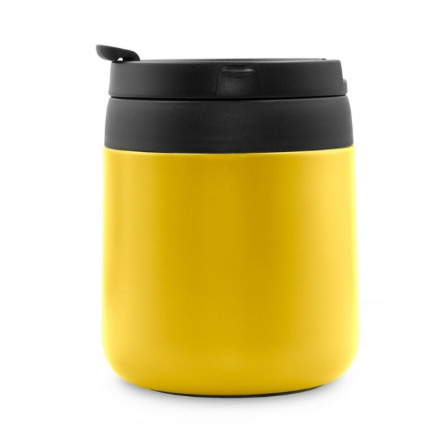 Żółty kubek termiczny 400 ml z uchwytem Wyatt