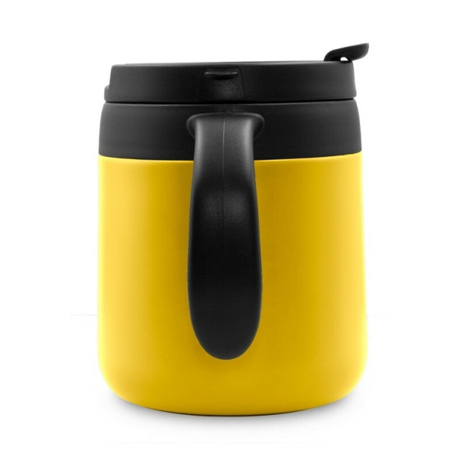 Żółty kubek termiczny 400 ml z uchwytem Wyatt