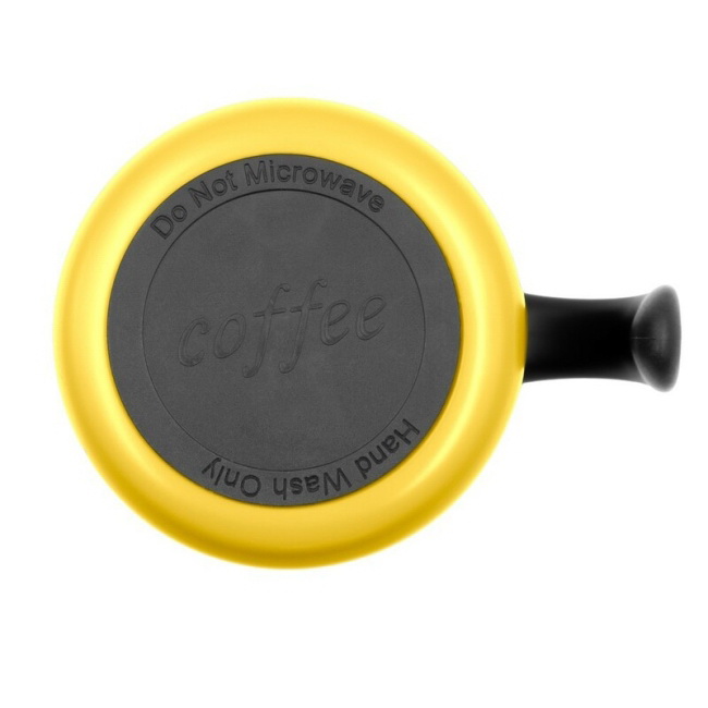 Żółty kubek termiczny 400 ml z uchwytem Wyatt