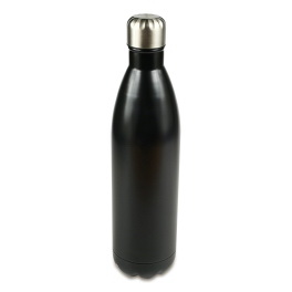 700 ml czarna butelka termiczna stal 18/8 z logo