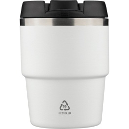 Biały kubek termiczny 175 ml, stal z recyklingu