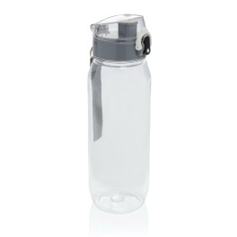 Bidon RPET 800 ml transparentny, szary korek