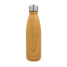 Butelka termiczna Woody 500 ml stal drewno z logo