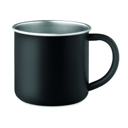 Czarny kubek stalowy 300 ml pod nadruk lub grawer