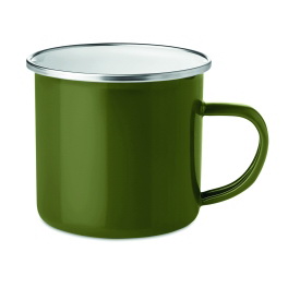 Kubek emaliowany 350 ml zielony z nadrukiem logo