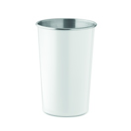Kubek ze stali 350 ml, biały – logo firmy