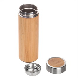 Termos bambusowy 350 ml z sitkiem i grawerem